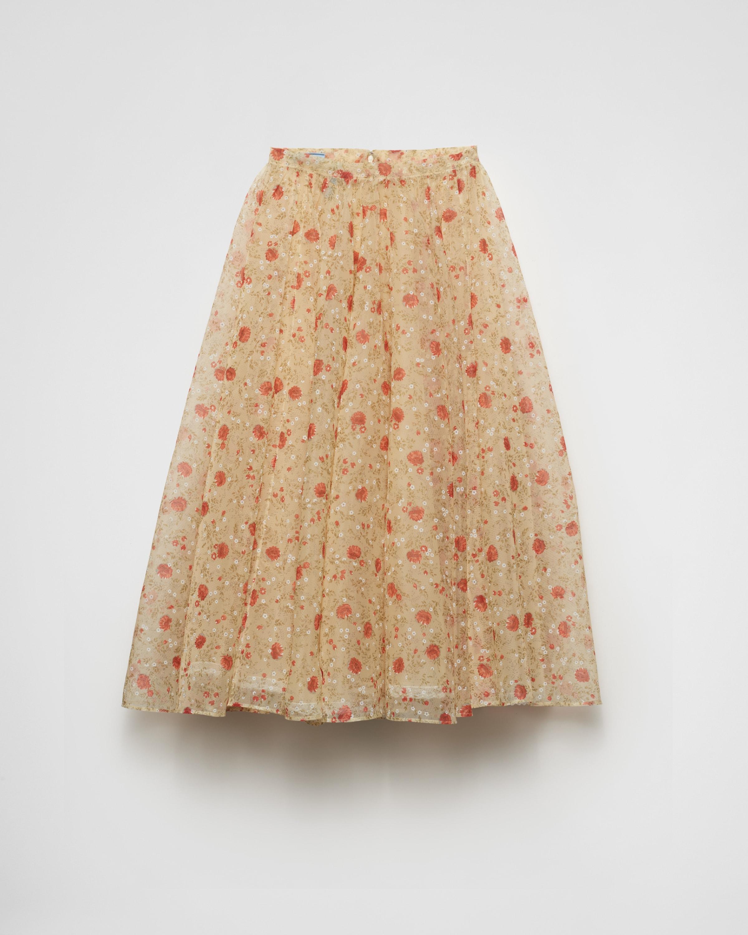 Printed nylonette midi skirt Product Image