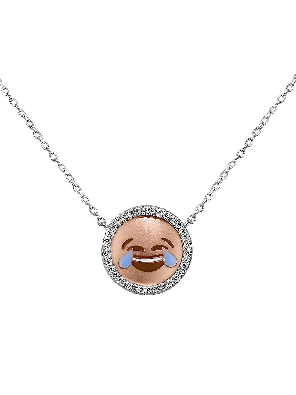 Womens Emoji Two-Tone 18K Gold & 0.16TCW Diamond Necklace Product Image