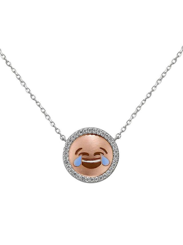 Womens Emoji Two-Tone 18K Gold & 0.16TCW Diamond Necklace Product Image