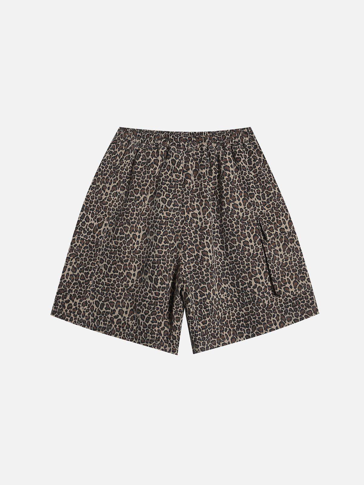 Aelfric Eden Drawstring Leopard Print Shorts Product Image