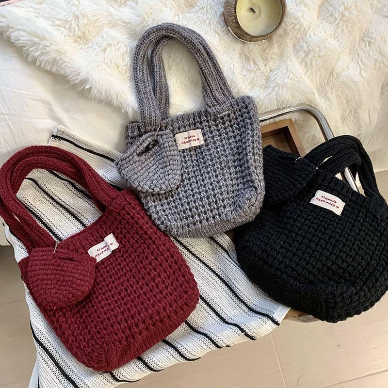 Plain Knitted Tote Bag Product Image