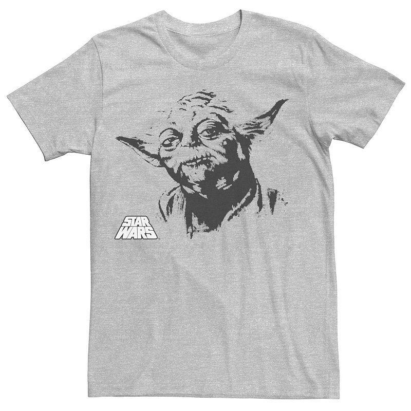 Mens Star Wars Yoda Vintage Portrait Graphic Tee Athletic Grey Product Image