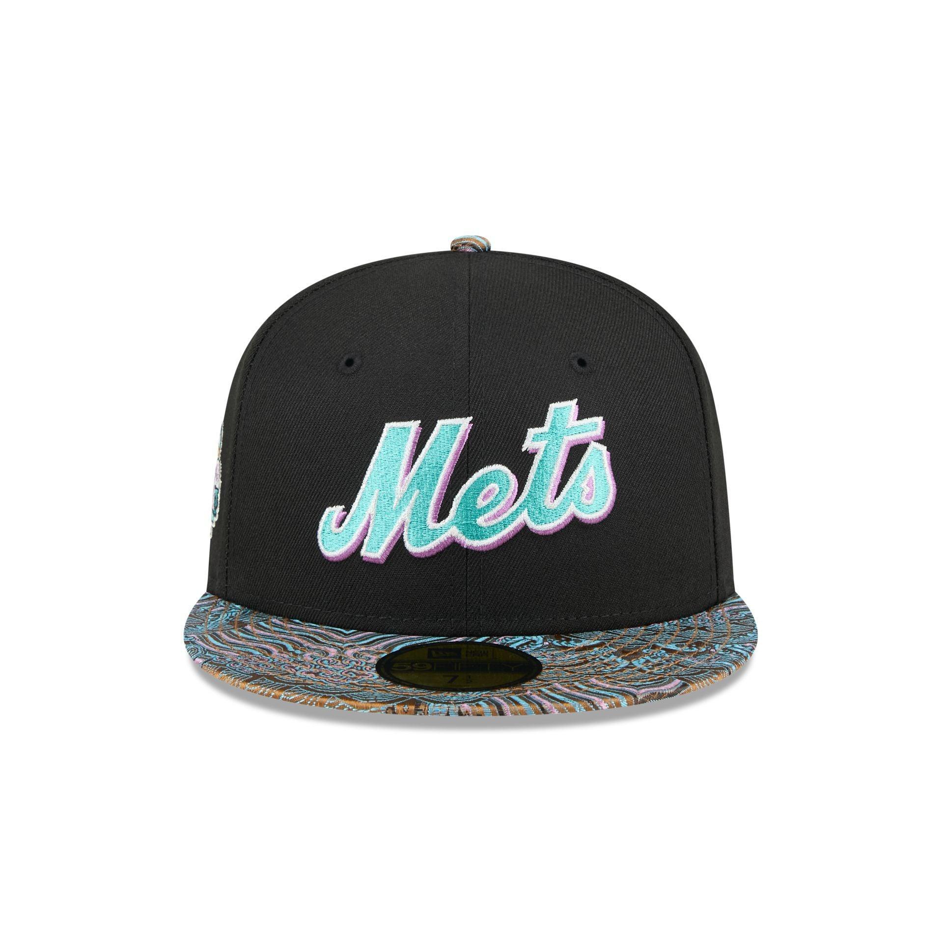 Just Caps Jacquard Visor New York Mets 59FIFTY Fitted Hat Male Product Image