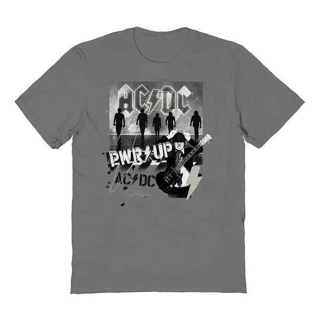 Mens ACDC PWR UP Graphic Tee Grey Product Image