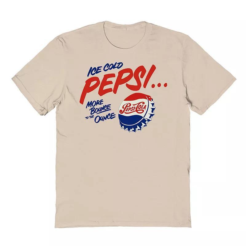 Mens Pepsi Ice Cold Pepsi Vintage Ad Graphic Tee Brown Product Image