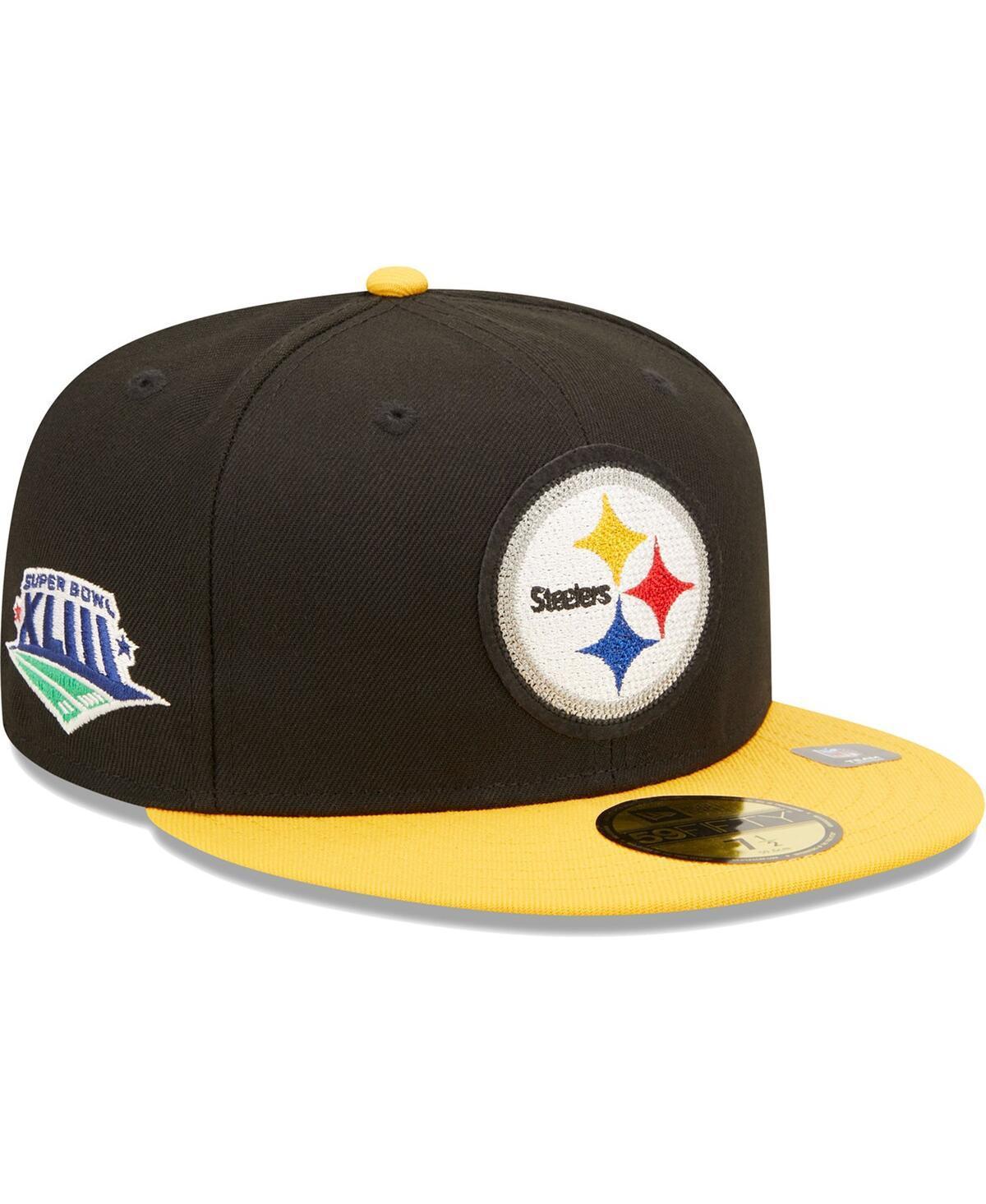 Mens New Era Black Pittsburgh Steelers Super Bowl Xliii Letterman 59FIFTY Fitted Hat - Black Product Image