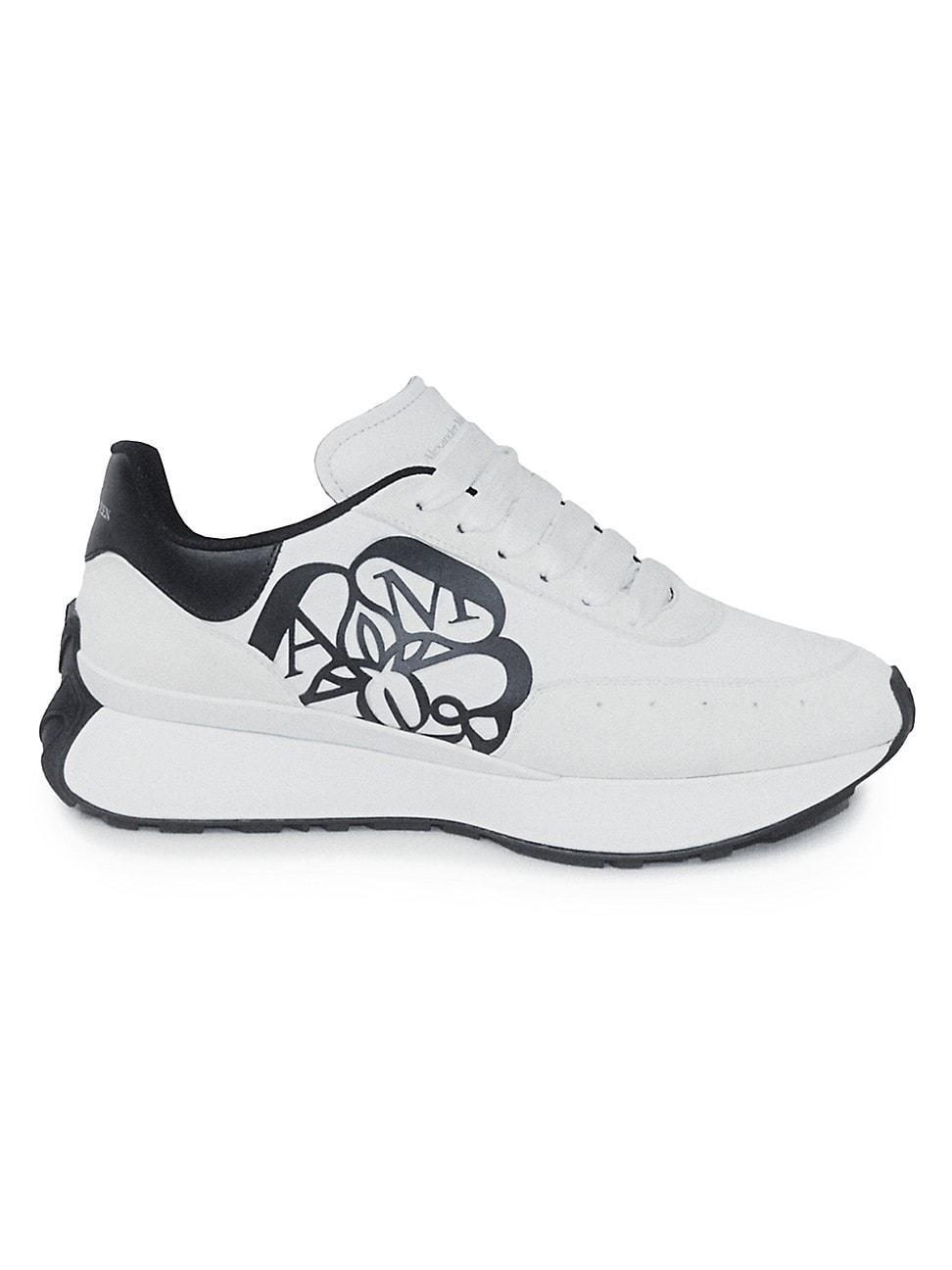 Womens Seal Logo Leather Runner Sneakers Product Image