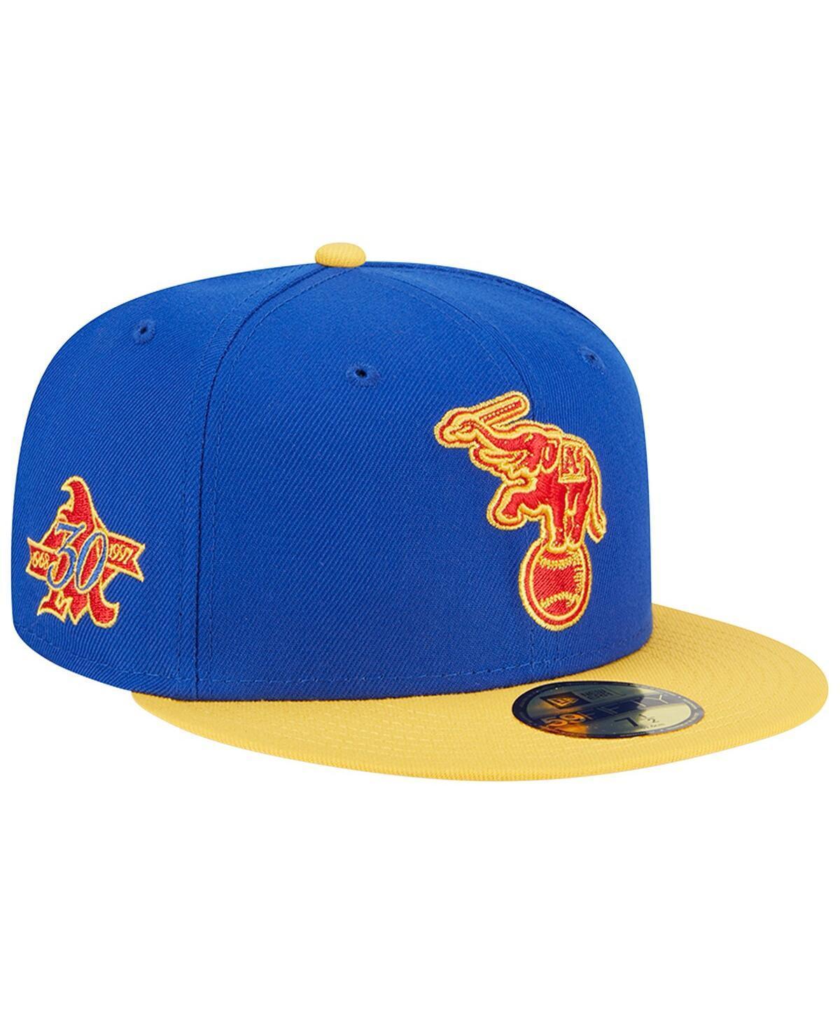 Mens New Era Royal/Yellow Oakland Athletics Empire 59FIFTY Fitted Hat Product Image