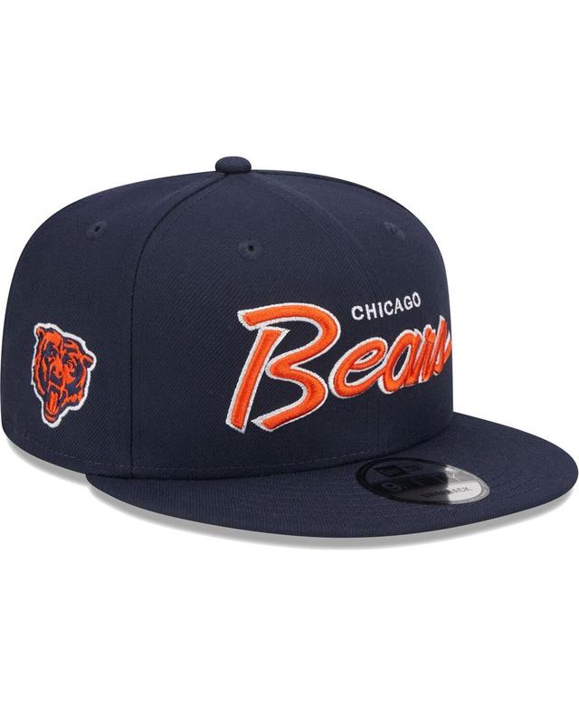 Mens New Era Chicago Bears Main Script 9FIFTY Snapback Hat, Blue Product Image