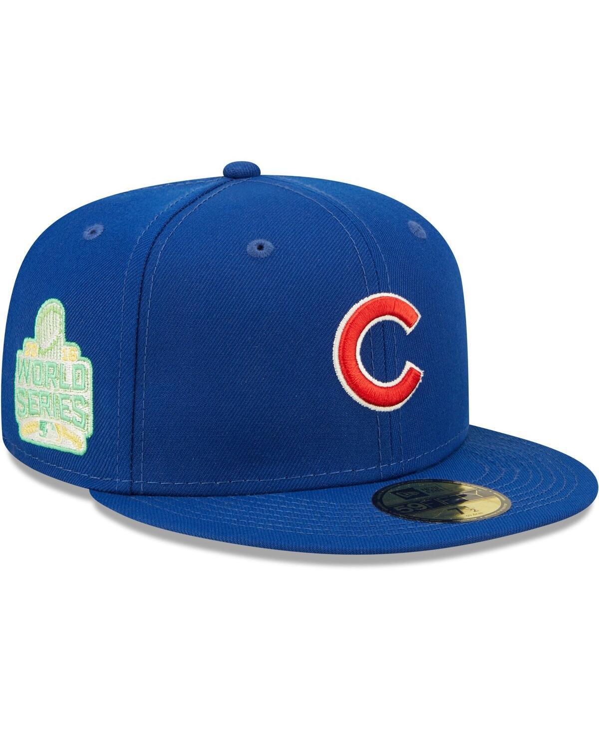 Mens New Era Royal Chicago Cubs 2016 World Series Champions Citrus Pop UV 59FIFTY Fitted Hat Product Image