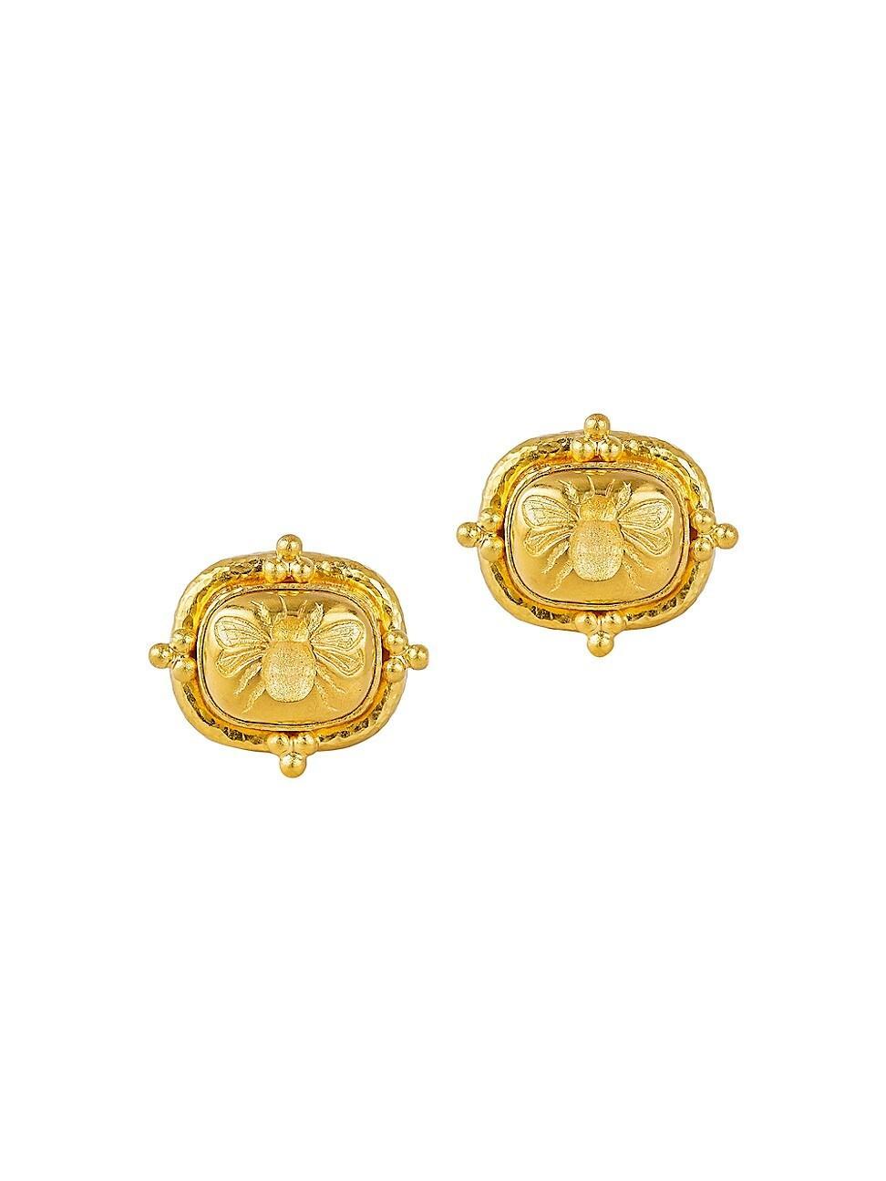 Womens Gold 19K Yellow Gold Queen Bee Earrings Product Image