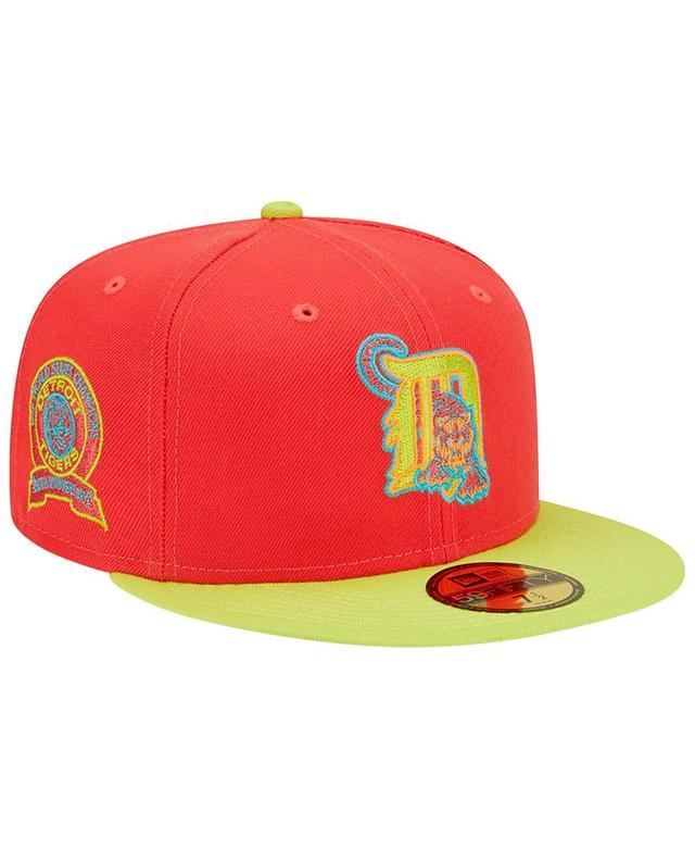 Mens New Era /Neon Green Detroit Tigers 1968 World Series Champions Lava Highlighter Combo 59FIFTY Fitted Hat Product Image