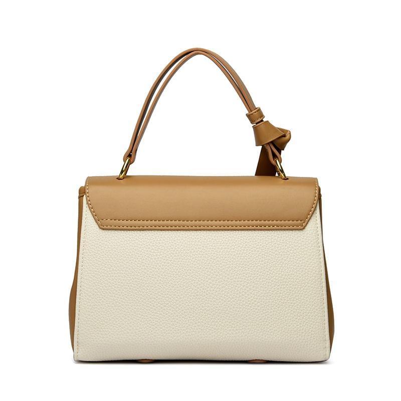 Top Handle Faux Leather Flap Crossbody Bag Product Image