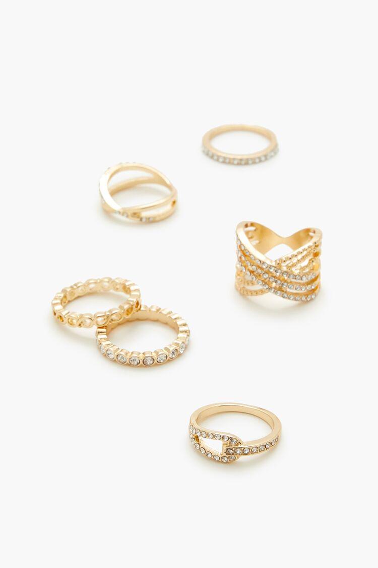 Rhinestone Crisscross Ring Set | Forever 21 Product Image