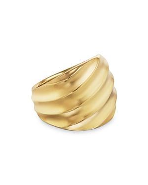 Womens Cable Edge Saddle Ring in 18K Yellow Gold Product Image