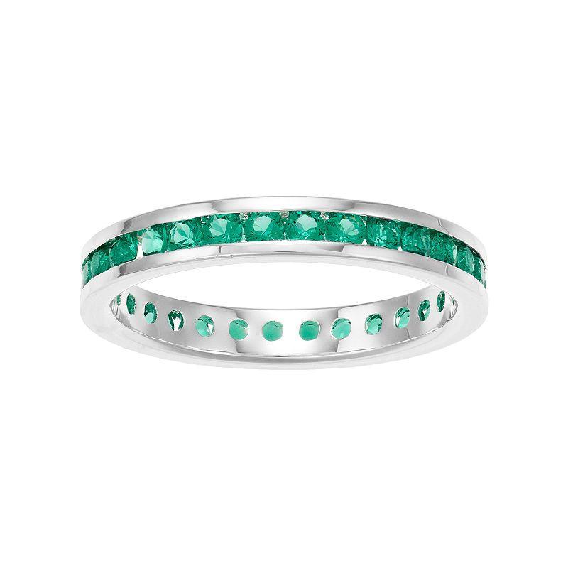 Channel-set Gemstone Ring in Sterling Silver Product Image