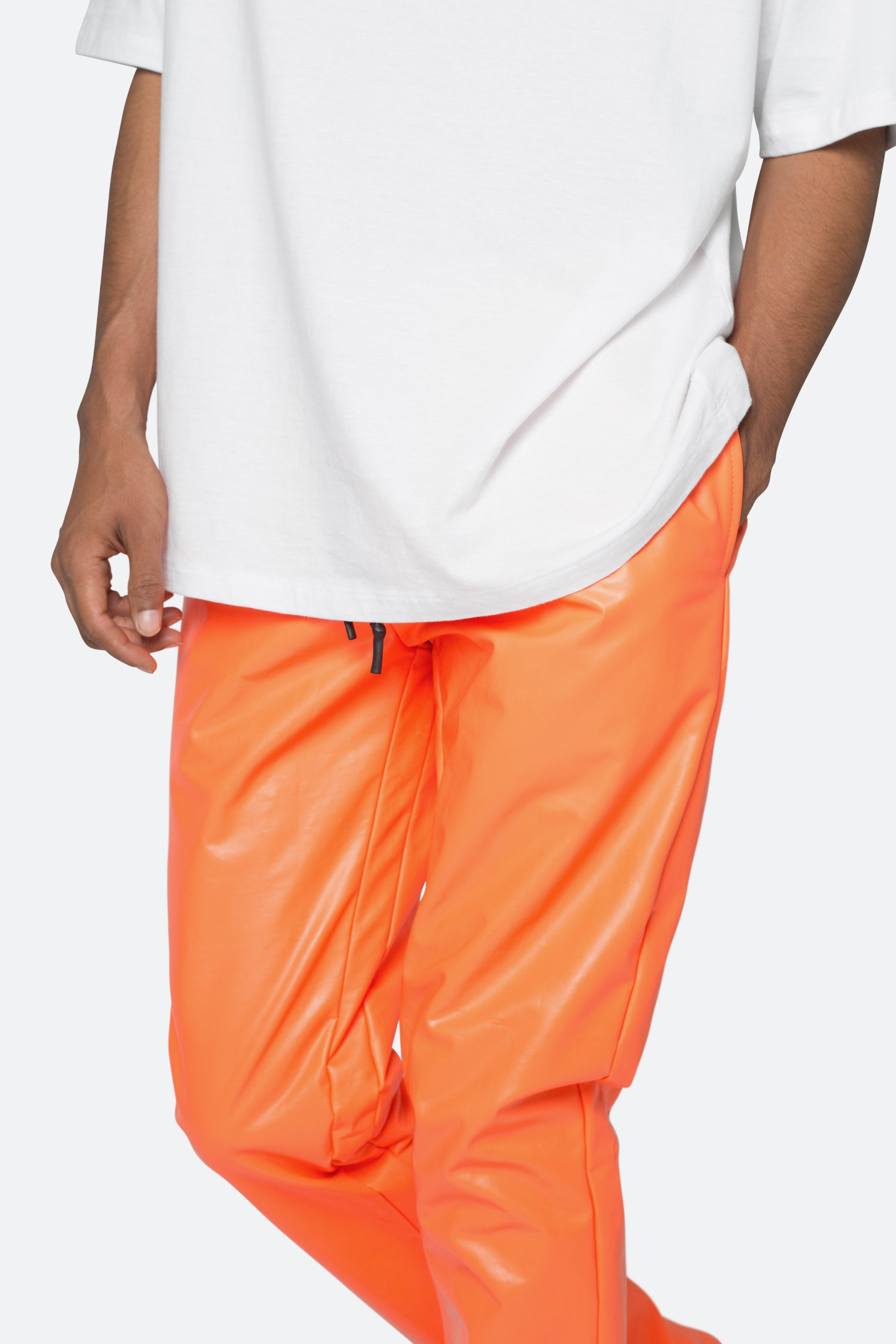 Coated Skinny Flare Sweatpants - Orange Product Image