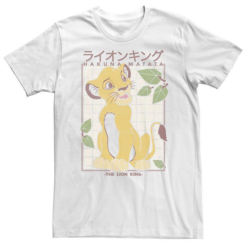 Disney Big & Tall Disney The Lion King Simba Hakuna Matata Grid Tee, Men's, Size: XL Tall, White Product Image