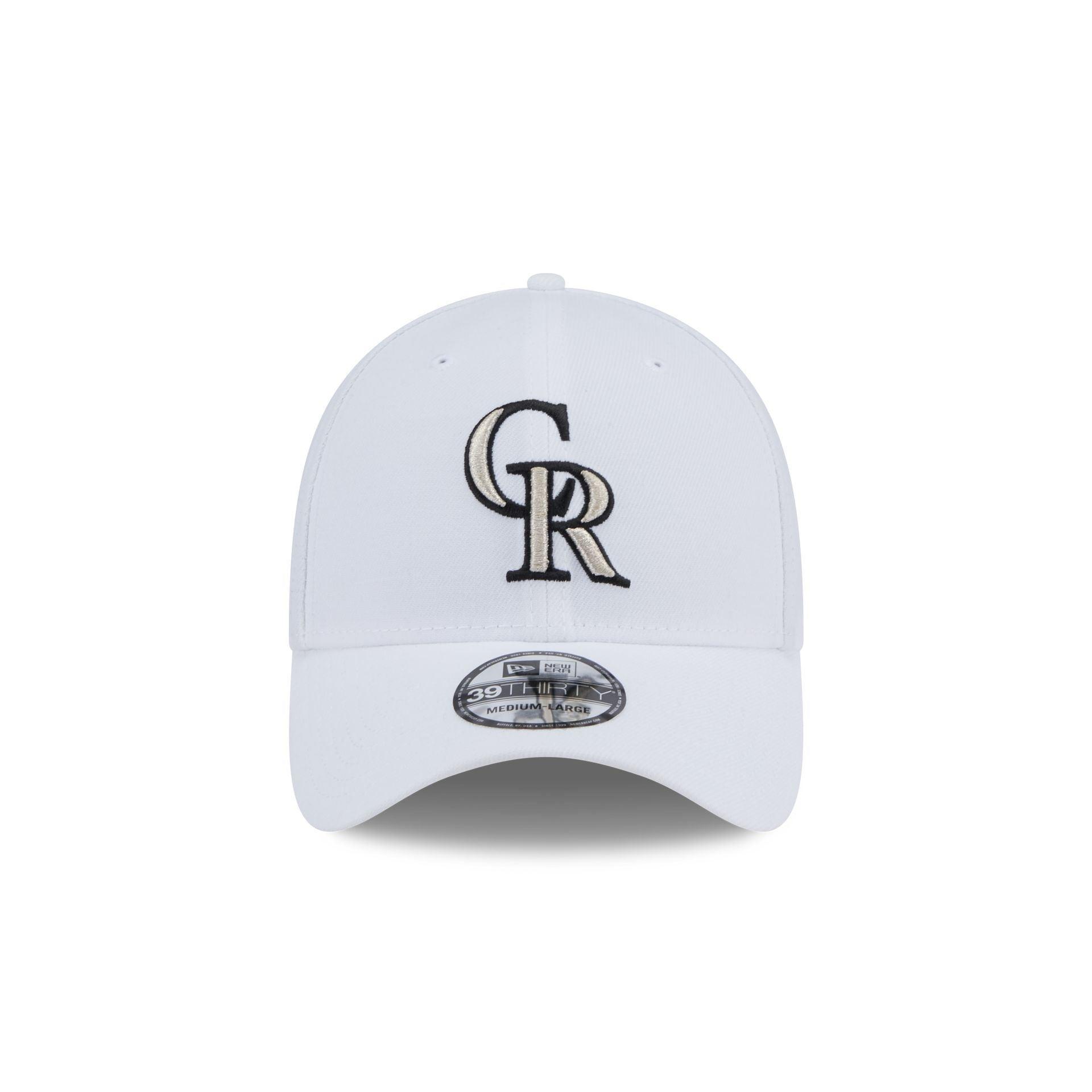 Colorado Rockies Optic White 39THIRTY Stretch Fit Hat Male Product Image