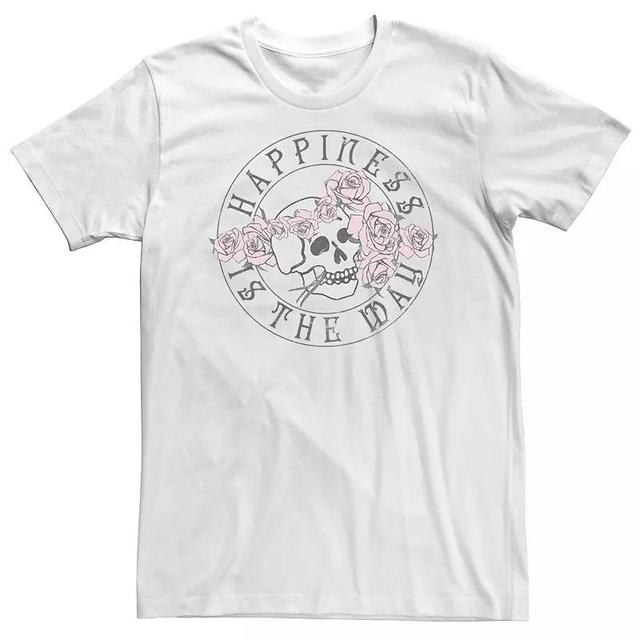 Big & Tall Trendy Happiness Is The Way Skull Tee, Mens Product Image