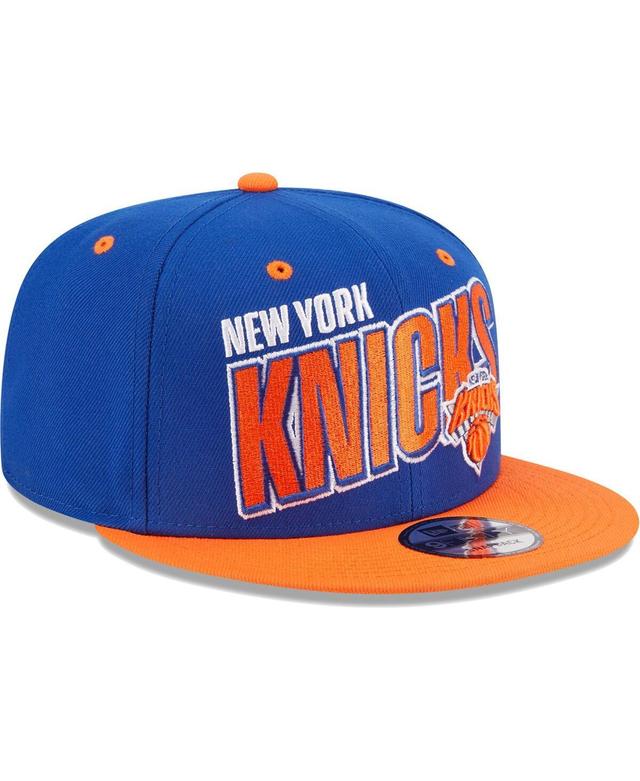 Mens New Era /Orange New York Knicks Stacked Slant 2-Tone 9FIFTY Snapback Hat Product Image