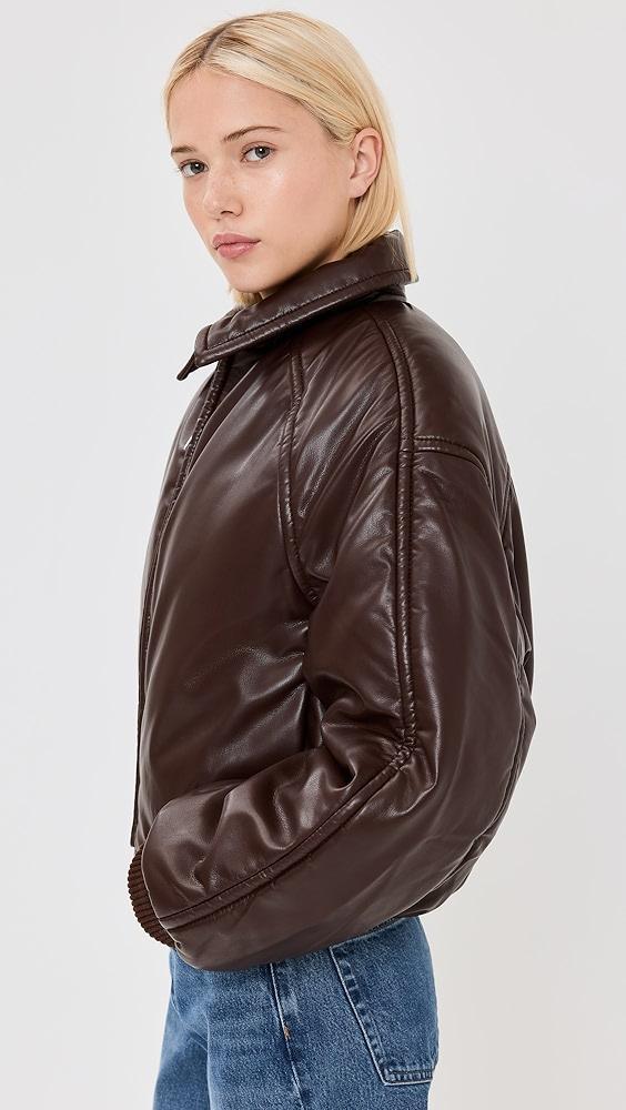 AGOLDE Tate Padded Faux Leather Bomber Jacket | Shopbop Product Image