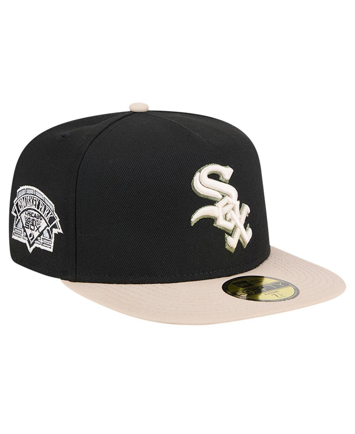 Mens New Era Black Chicago White Sox Canvas A-Frame 59FIFTY Fitted Hat Product Image