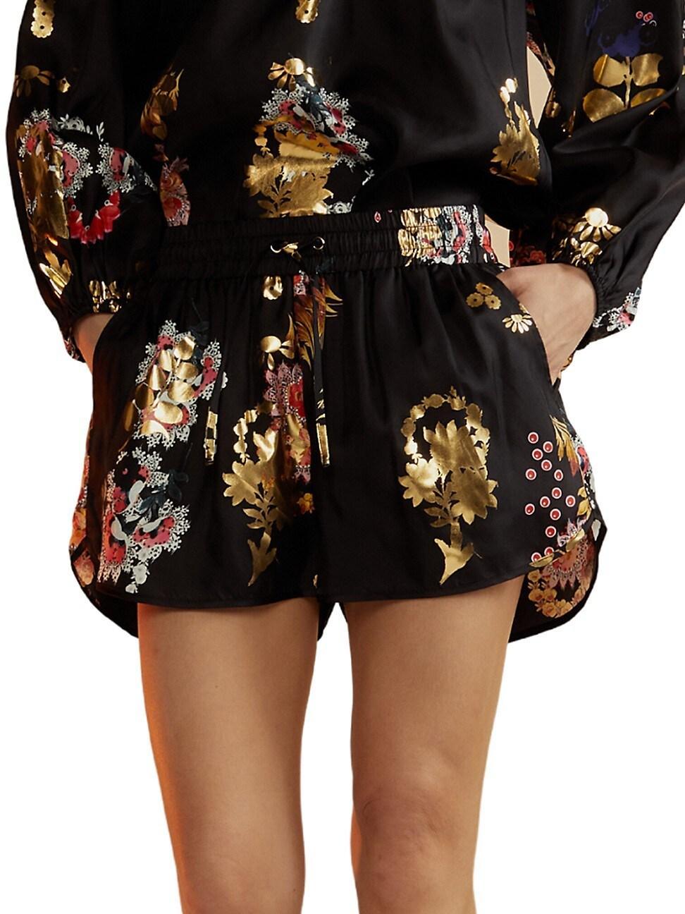 Womens Alice Floral Silk Shorts Product Image