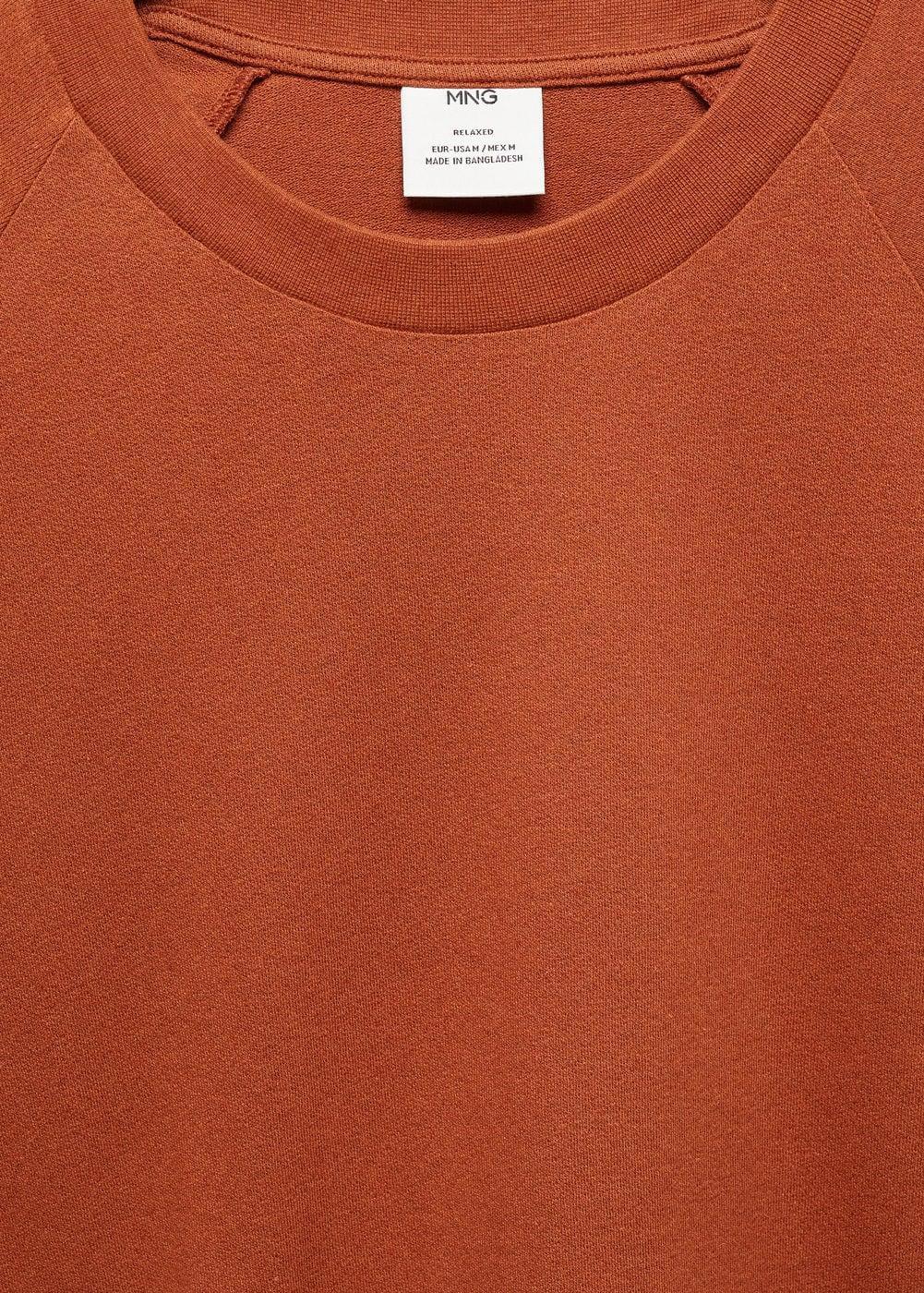 MANGO MAN - Relaxed fit cotton t-shirt burnt orangeMen Product Image