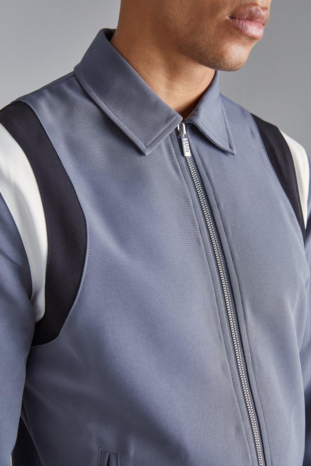 Tailored Collared Varsity Bomber Jacket | boohooMAN USA Product Image