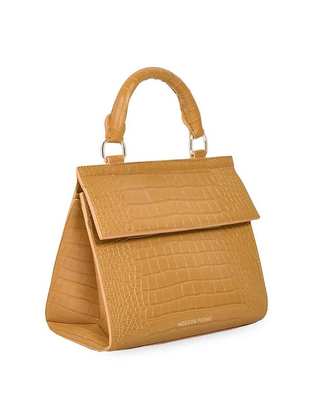 Womens Mini Luncher Croc-Embossed Vegan Leather Bag Product Image