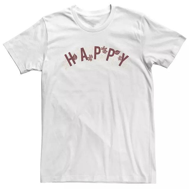 Big & Tall Fall Happy Leaf Text Tee, Mens Product Image