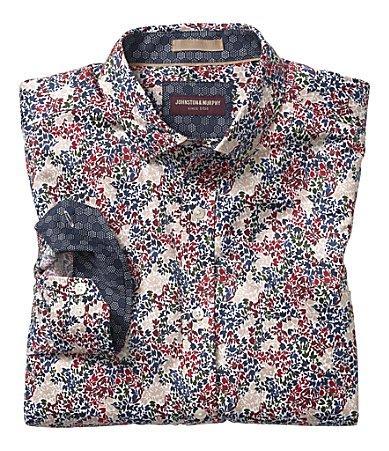 Johnston  Murphy Vine Print Long Sleeve Woven Shirt Product Image