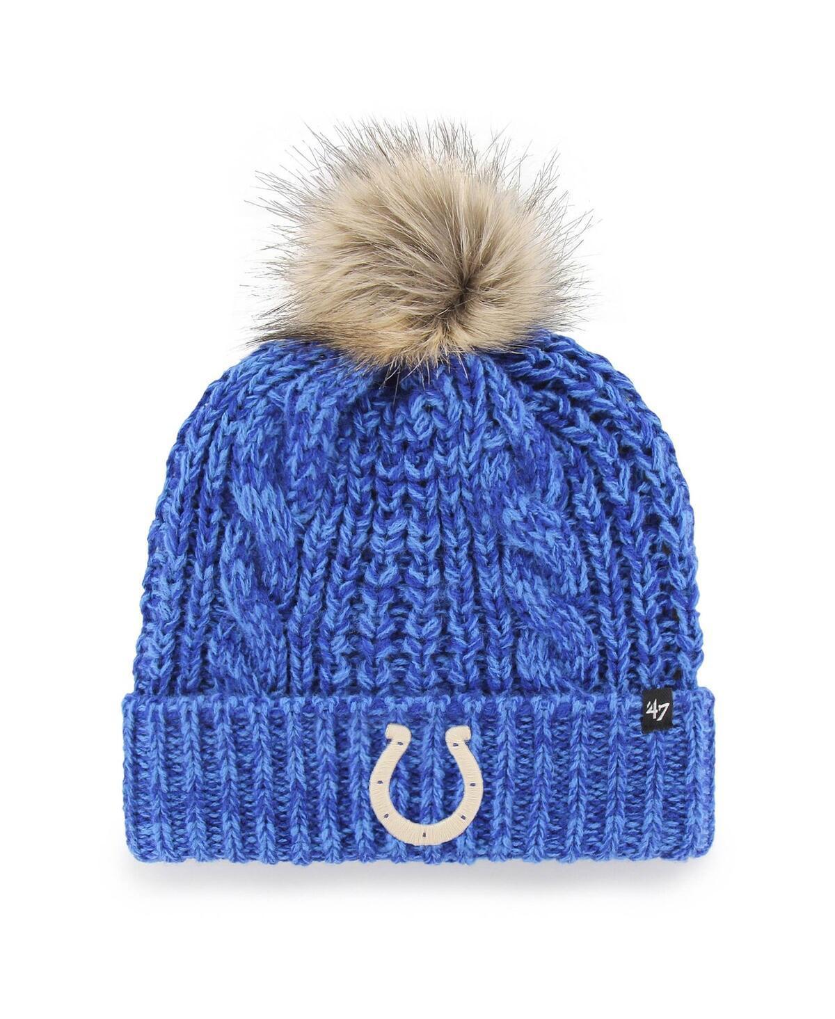 Womens 47 Brand Royal Indianapolis Colts Meeko Cuffed Knit Hat with Pom Product Image