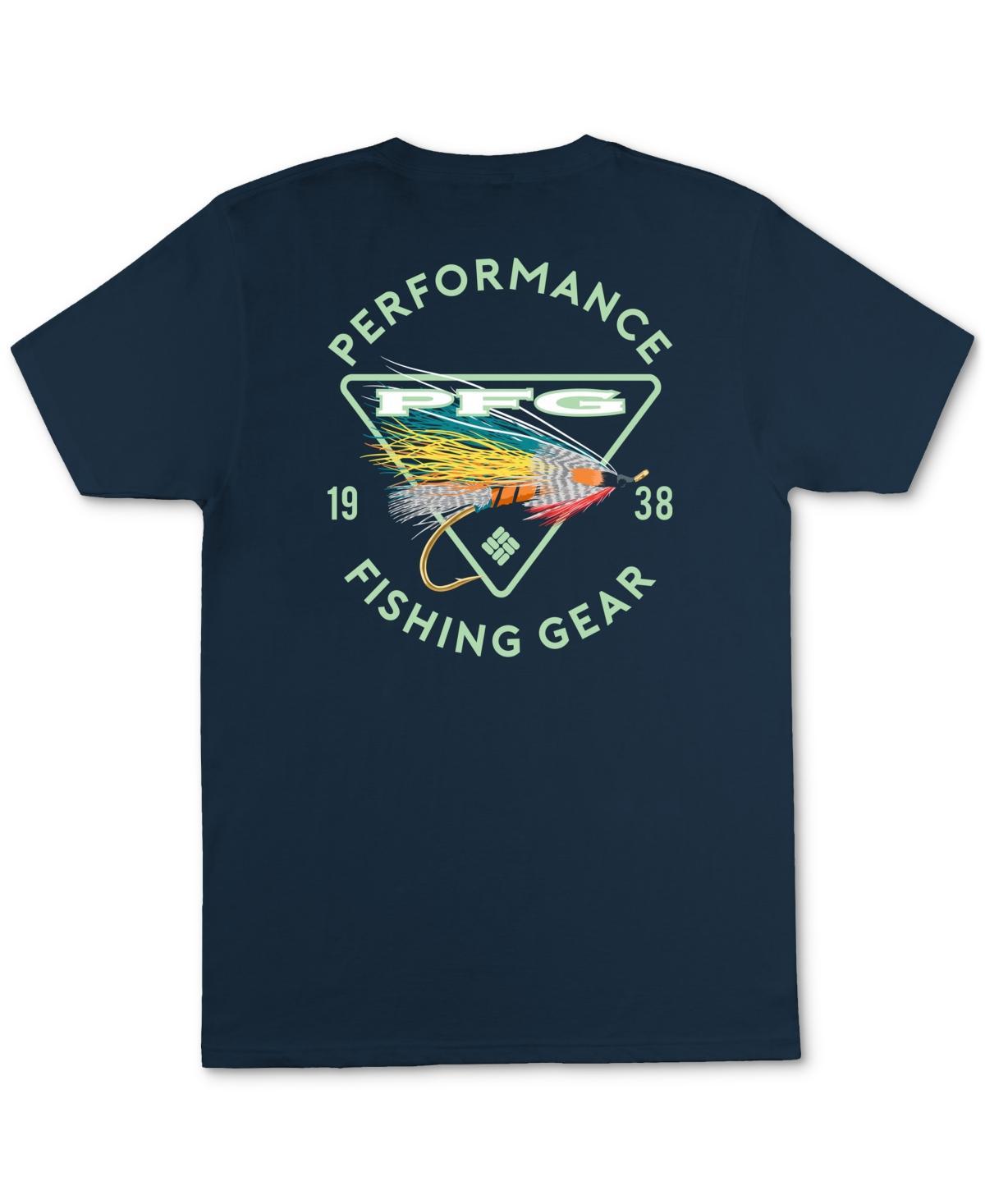 Columbia Mens Fishing Lure Short Sleeve T-Shirt -NAVY BLUE Product Image