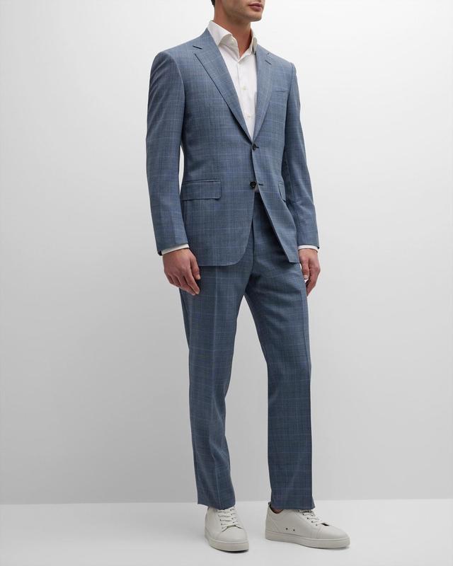 Mens Plaid Wool Suit Product Image