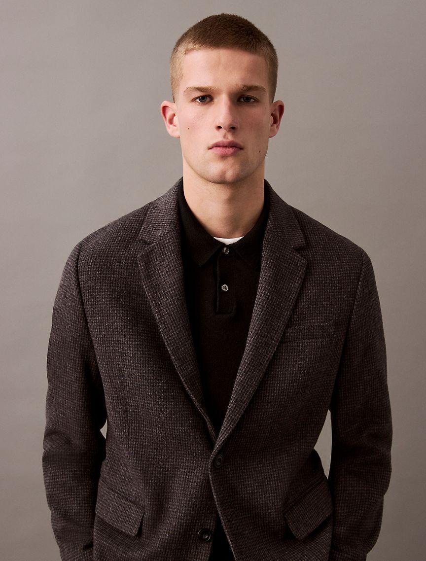 Wool Blend Slim Blazer Product Image