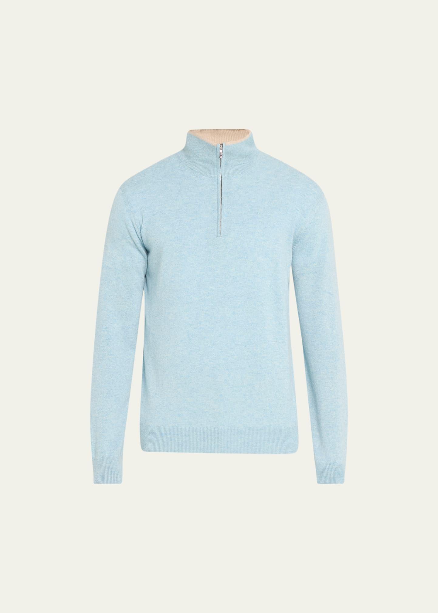 Mens Cashmere Knit Half-Zip Sweater Product Image