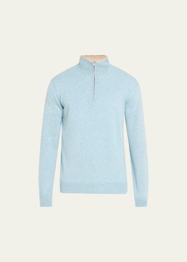 Mens Cashmere Knit Half-Zip Sweater Product Image