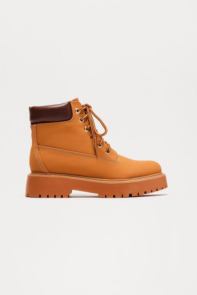 Luca Lace Up Booties - Tan Product Image