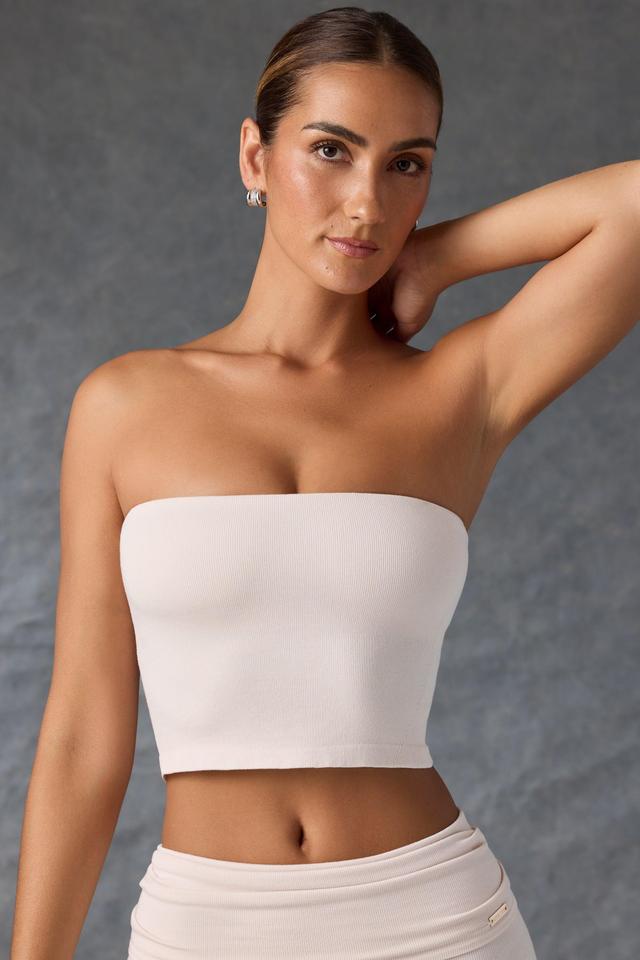 Bandeau Crop Top in Washed Cream Product Image