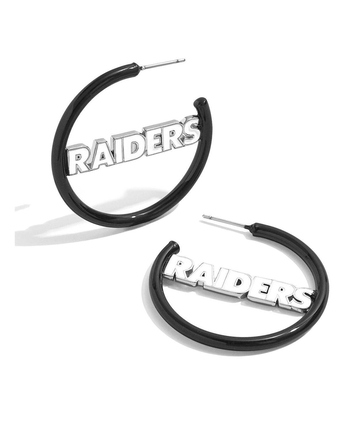 Womens Baublebar Las Vegas Raiders Enamel Hoop Earrings Product Image