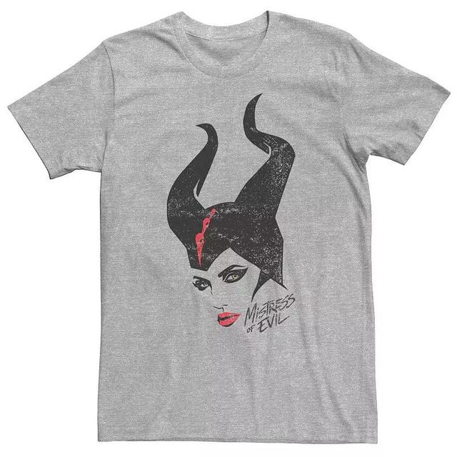 Big & Tall Disney Maleficent Mistress Of Evil Stylized Portrait Tee, Mens Athletic Grey Product Image