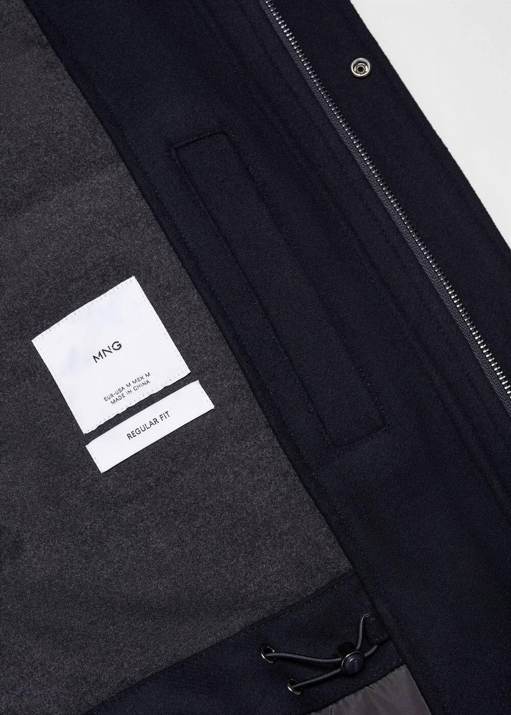 Mango Mens Pockets Detail Short Wool Coat Product Image