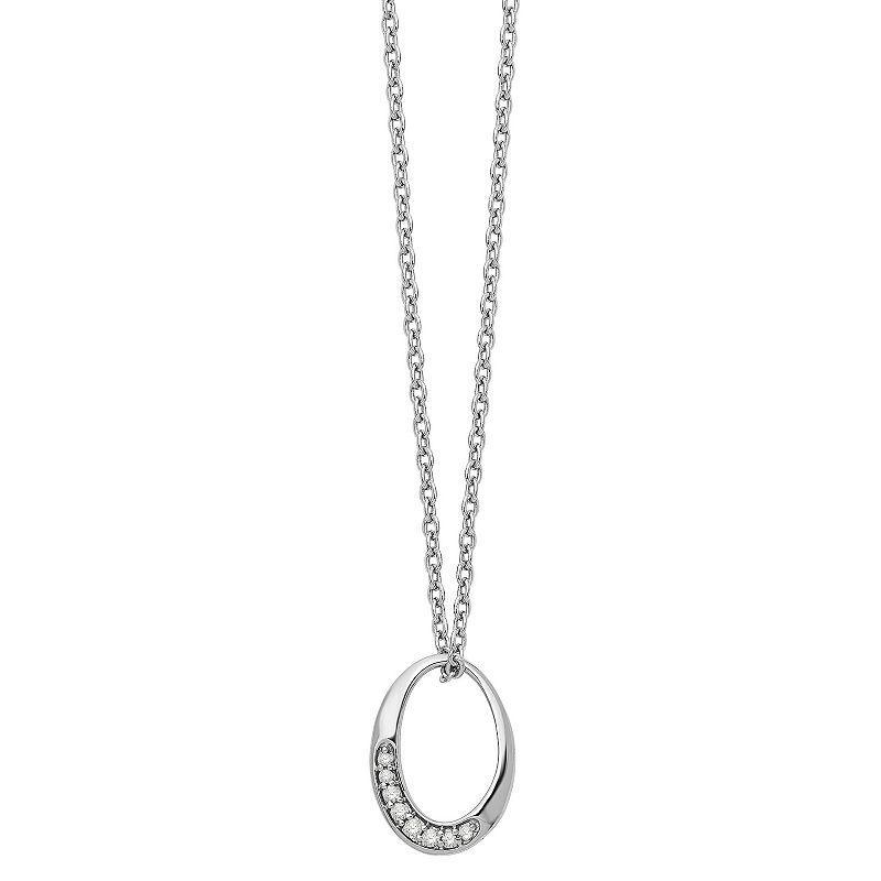 White Ice Sterling Silver Diamond Accent Oval Necklace, Womens Product Image