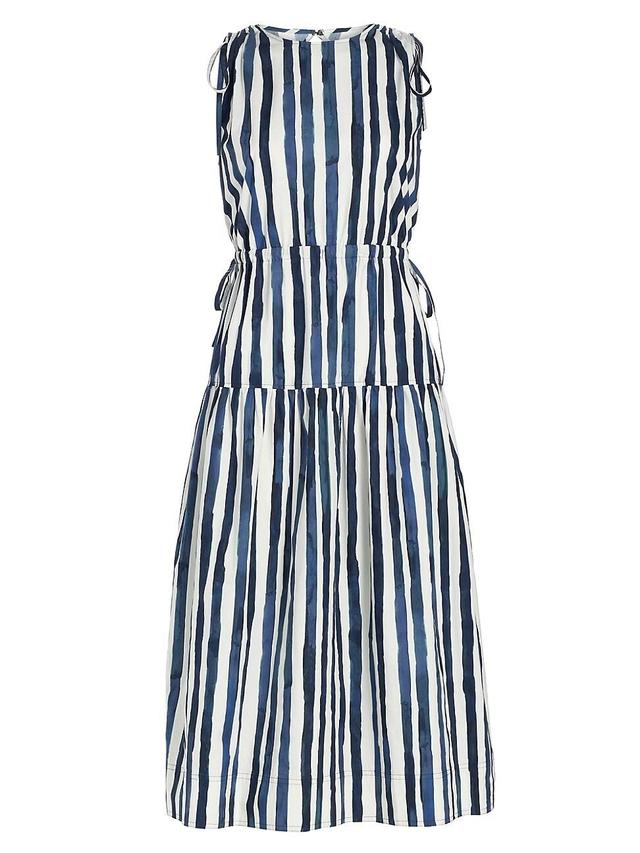 Womens Elenora Striped Midi-Dress Product Image