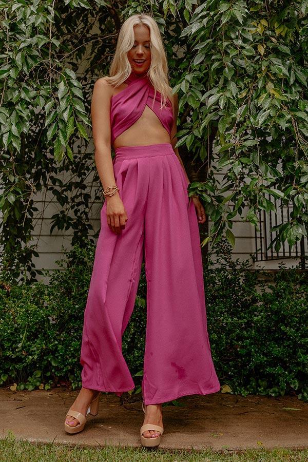 Nearly Famous High Waist Pants In Fuchsia Product Image