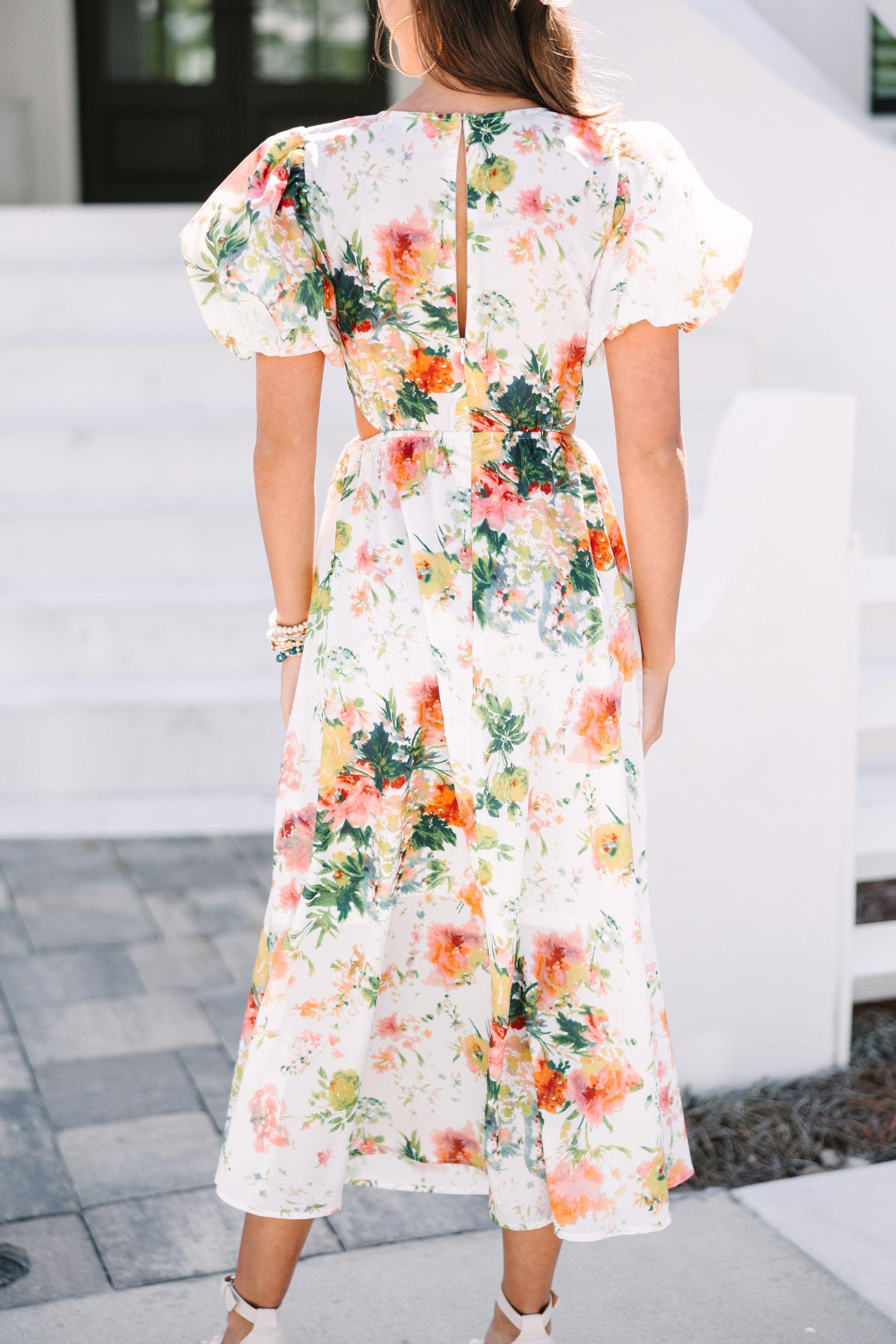 Change Your Tune Off White Floral Maxi Dress Female Product Image