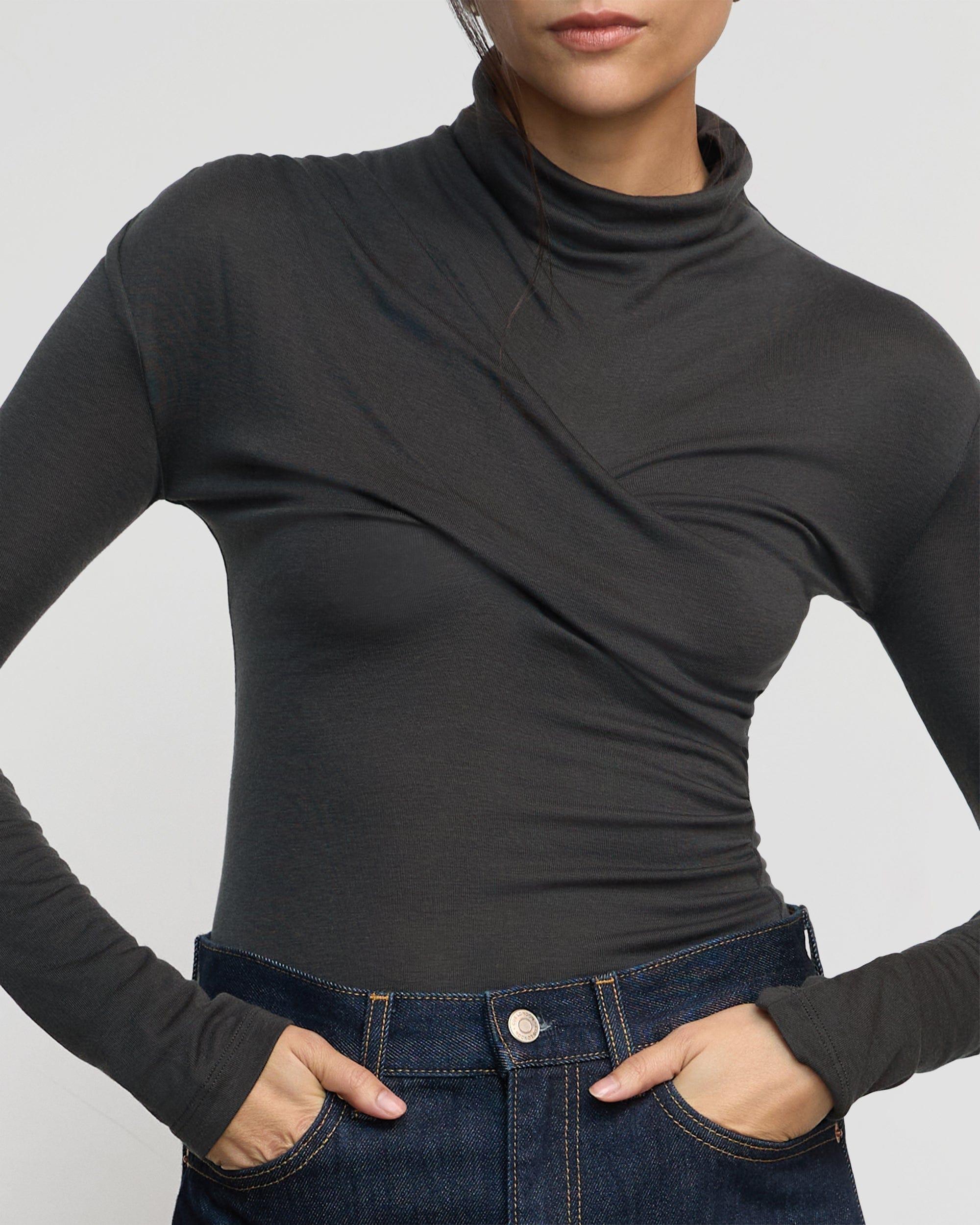 Aubree Front-Twist Tencel-Wool Tee Product Image