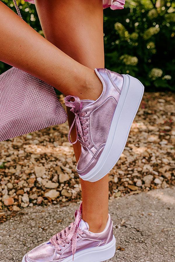 The Kimora Metallic Sneaker In Violet Product Image